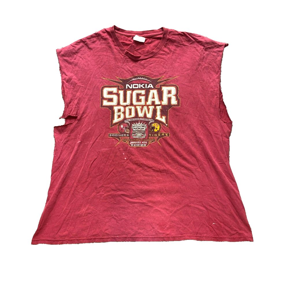Vtg Oklahoma Vs Louisiana State Shirt Adult 2xl Sugar Bowl Champions Ncaa 2004